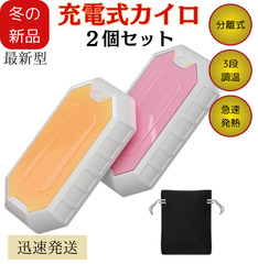 充電式カイロ 電気カイロ 【2024最新型分離式設計・2個セット】 2秒急速発熱 3階段温度調節 エコカイロ ハンドウォーマー 電気あんか かいろ 小型 超軽量 持ち運びやすい 5V/2A急速充電 旅行 アウトドア 防寒グッズ 通勤通学 出張 プレゼント用