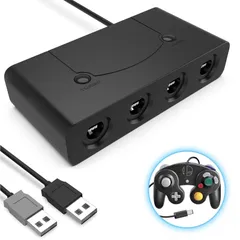 【数量限定】転換アタプタ NGC U/PC用 有機ELモデル/Switch/Wii Switch Switch 大乱闘スマッシュブラザーズ対応 最大８人同時にプレイ ４ポート TURBO連発機能 変換アダプタ 3IN1 接続タップ GCコントローラー コントロ