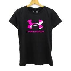 アンダーアーマー 半袖Ｔシャツ トップス ロゴT ヒートギア スポーツウエア レディース MDサイズ ブラック UNDER ARMOUR 【中古】
