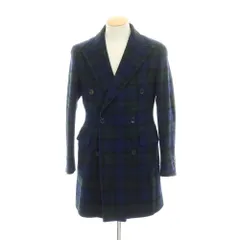 【中古】タリアトーレ TAGLIATORE ウール チェック ダブルブレストコート ネイビーブルーxグリーン【サイズ44】【メンズ】のサムネイル