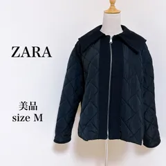 【美品】 ZARA ザラ アウター キルティングジャケット ブラック M 古着 匿名配送 送料無料 レディース  【j3-233】