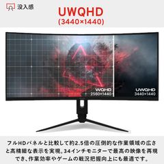 【美品】Pixio ピクシオ ウルトラワイドモニター 湾曲 ディスプレイ 34インチ 144hz PXC348C