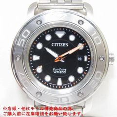 ※併売商品※◆中古状態良好◆CITIZEN【シチズン】エコドライブ メンズ腕時計 ステンレススチール 黒文字盤 ソーラー メンズ　M975