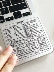 パソコン教室が使っている MacOS用ショートカットステッカー 紀州からの贈り物 システム操作用、透明ビニールステッカー、跡が残らない接着剤、防水、13~16インチMacBookAir/Pro/iMac/Mini対応、ショートカットシール82mmx82mm 
