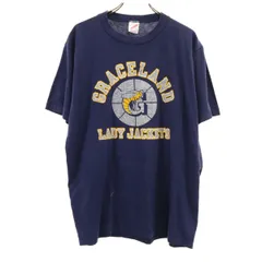 JERZEES ジャージーズ 80s USA製 ヴィンテージ 半袖 Tシャツ L ネイビー メンズ 古着