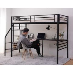 SD ロフトベッド 階段付き パイプベッドセミダブル コンセント付き 収納 SD ロフトベッド 階段付き パイプベッドセミダブル コンセント