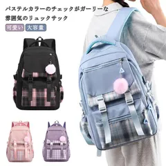 キッズリュック チェック柄 大容量 A4対応 修学旅行 M250419-216