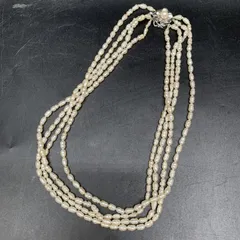 L358 テリ艶◎ SILVER刻印 本真珠 4連パールネックレス ベビーパール シルバー刻印 29.8g ボリュームネックレス 美品 冠婚葬祭