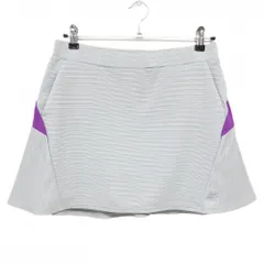 【超美品】ニューバランスゴルフ スカート グレー×パープル ボーダー織生地 レディース 2(L) ゴルフウェア 2023年モデル New Balance