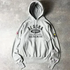 00s Champion 3面 企業物 ロゴ プリント リバースウィーブ スウェット フード パーカー L / 00年代 オールド 企業 チャンピオン トレーナー