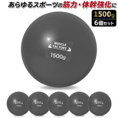 MUSCLE FACTORY トレーニング ボール 1500g 6個セット 野球 練習用 ボール ウエイトボール ソフトボール バッティング 練習 サンドボール プアボール メディシンボール 体幹 強化 瞬発力 筋トレ リハビリ スポーツ 