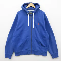 POLO RALPH LAUREN/ﾎﾟﾛﾗﾙﾌﾛｰﾚﾝ/XL/REVERSE WEAVE ZIP UP SWEAT PARKA/ﾌｰﾄﾞｻｰﾏﾙﾘﾊﾞｰｽｳｨｰﾌﾞｼﾞｯﾌﾟｱｯﾌﾟｽｳｪｯﾄﾊﾟｰｶｰ/BLUE/ﾌﾞﾙｰ