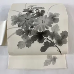 名古屋帯 優品 菊 金彩 クリーム 正絹 【中古】