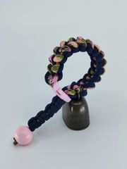 【Φ40.0mm LLサイズ】自転車用ベル(熊鈴)トレンディベル【ピンクマルチカラー×ネイビー】No.174