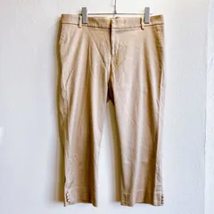 美品✨ ロペ ROPE チノパン クロップドパンツ  無地 厚手 大きめ くるみボタン オフィス カジュアル ストレート シンプル ベージュ 日本製