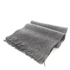 ポールスミス PAUL SMITH マフラー ウール ロゴ刺繍 フリンジ ミックス グレー /CK22 ■GY11