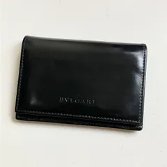 極美品✨ ブルガリ　名刺入れ　ウィークエンド　グレー　ブラック　ロゴ金具 極美品✨ ブルガリ 名刺入れ ウィークエンド グレー ブラック