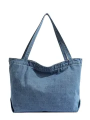 トートバッグ 大容量 キャンバス 通勤用 カジュアル シンプル デニム 肩掛けバッグ レディース  新作 高品質 耐久性 旅行 バッグ M250310-1920