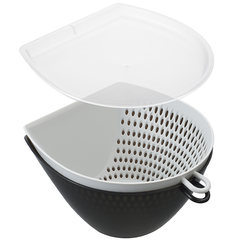 ★新品★フタ付きチリトリ ザルボウル L MZ-3533■セット 日本製 食洗機対応