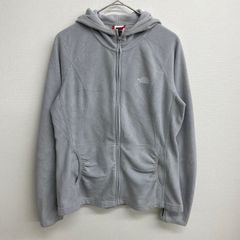 THE NORTH FACE フリースジャケット パーカー フード 刺繍ロゴ グレー【レディースL】