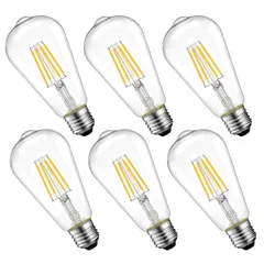新品 LVWIT ST64 LED電球 エジソンランプ E26口金 40W形相当 470LM 2700K電球色 フィラメント 電球 クラシック 雰囲気 レトロ電球 調光器非対応 6個入