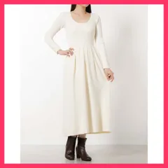 ★スタッフおすすめ★Uネックニットギャザーワンピース  ◇身長163cm B84