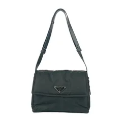 超美品 PRADA プラダ ショルダーバッグ ミディアム パデッドRe-Nylon ショルダーバッグ 1BD255 ブラック シルバー金具 ナイロン レザー レディース クロスボディ メッセンジャー 三角ロゴプレート