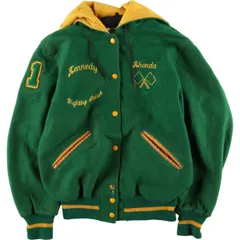 USA製DeLONGデロングアワードジャケット セーラーカラー スタジャン70s 古着 90年代 デロング DeLONG フード付き セーラーカラー ウール