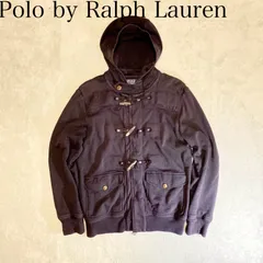 【Polo by Ralph Lauren】90s トグルパーカー　ダッフルパーカー　vintage 炭黒　サイズL ポロバイラルフローレン　状態良好　肉厚　チンストラップ