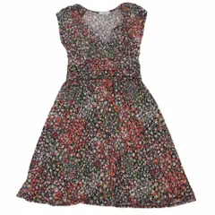 EGERIE paris エジェリ カシュクール フラワー ワンピース フレンチスリーブ ひざ丈 サイズS レディース 【中古】