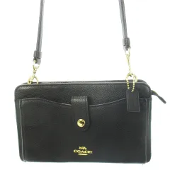 コーチ COACH ショルダーウォレット おサイフバッグ 長財布 ロングウォレット ショルダーバッグ ポシェット レザー 革 ロゴ 黒 ブラック 53529 /CK19 ■GY18