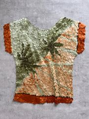 Palm tree popcorn blouse