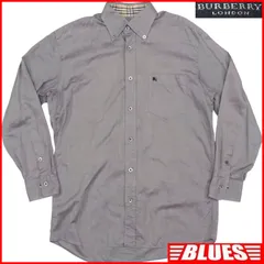 BURBERRY LONDON バーバリーロンドン シャツ メンズ 長袖 M グレー ノバチェック ボタンシャツサイズM一覧←SEULB屋着古← TY3702