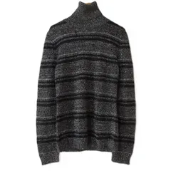 定価26万 MIUMIU 近年 胸ロゴ カシミヤ タートルネックセーター 黒