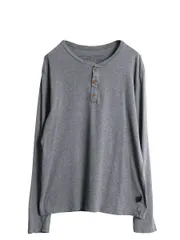 【お得なクーポン配布中!】 パタゴニア ヘンリーネック 長袖 Tシャツ メンズ М 古着 アウトドア ロンT ロングスリーブ カットソー インナー ワンポイント トップス 灰