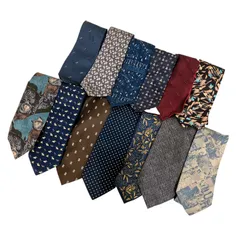 NK21 LANVIN・mila schon 他 ネクタイ まとめ売り 模様 総柄 13本セット 紺 グレー 系 メンズ スーツ 紳士服 小物