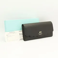 箱/保証書付き 美品 サマンサタバサ  ブラック系 レザー レディース長財布 2000000 NSK MTM
