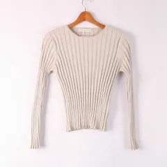 アーバンリサーチ リブニット セーター 長袖  無地 トップス M相当 SENSE OF PLACE レディース Fサイズ ベージュ URBAN RESEARCH 【中古】