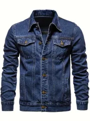 メンズ ヴィンテージ デニム ワークジャケット 長袖 ルーズフィット シングルブレスト ボタンアップ カジュアル ジャケット 胸ポケット付き オーバーサイズ ストリート ファッション