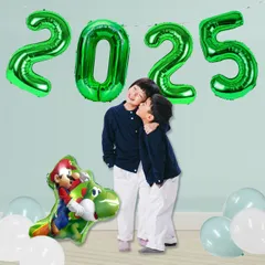 【新品】2025 スーパーマリオとヨッシーで新年を祝う 2025年 正月飾りnewyear バルーンセット（全8PC） 年賀状 賀正 年越し お正月 冬休み ホームパーティ お家で年越しスタジオ撮影ガーランド 風船パーティ飾り  こども   