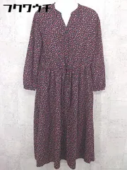 ◇ UNIQLO ユニクロ 花柄 長袖 ロング ワンピース サイズS ネイビー系 レディース 【中古】 【1002802208430】