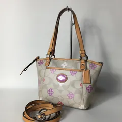 2505-201｜コーチ シグネチャー 2WAY ハンドバッグ ブラウン 花柄