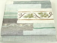 平和屋着物●六通柄袋帯　紬地　色紙重ね唐草文　正絹　逸品　DAAU6611ob