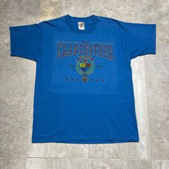 【90s・usa製】Fruit of the Loom  Tシャツ  L size  ブルー  フルーツオブザルーム  シングルステッチ　プリントTシャツ  ヴィンテージ  古着