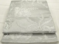 平和屋着物◎六通柄袋帯　鳳凰花文　銀糸　正絹　逸品　AAAU4477sg