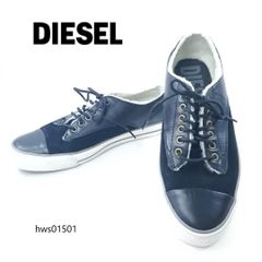 DIESEL スニーカー ボア 本革 スエード 25.5cm レースアップ hws01501 メンズ ディーゼル ブラック