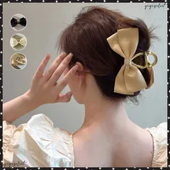 ビッグリボン ヘアクリップ レディース春リボンクリップ 韓国風 リボンバレッタ トレンドヘアアクセサリー 大人可愛い髪飾り まとめ髪 オフィスカジュアル 女子会結婚式パーティ女性 BIGリボン光沢感 ヘアアレンジグッズ