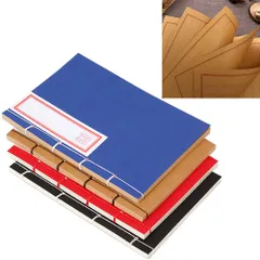 [FUPUTWO] ノート 和綴じ本 A5 縦書き 自由帳 日記帳 俳句帳 120ページ 4冊セット (クラフト紙) [クラフト紙]のサムネイル