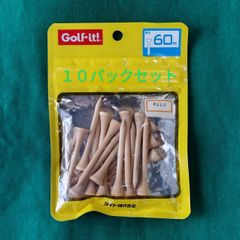 シェルパック ウッドティー 60㎜ ニス 10袋 セット  FIELDNUMBER 30904 メンズ レディス プロ JLPGA アマチュア 方向性 アップ ドラコン ドライバー アイアン ゴルフ
