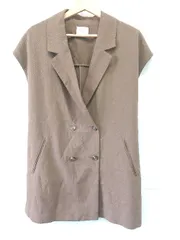 ◇ ⊂ LOWRYS FARM ローリーズファーム ダブルボタン ジレ ベスト サイズF ブラウン系 レディース E  【1507100014504】